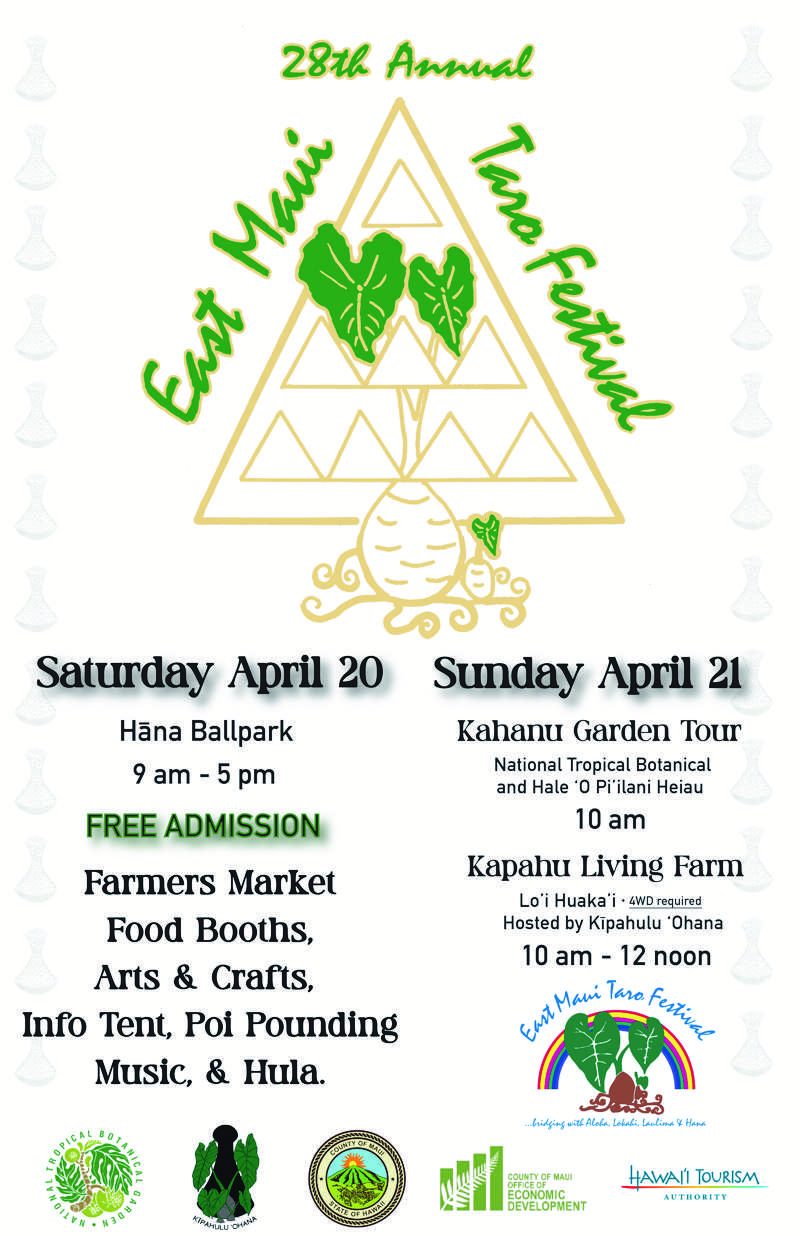 East Maui Taro Festival Poster - April 20, 2024